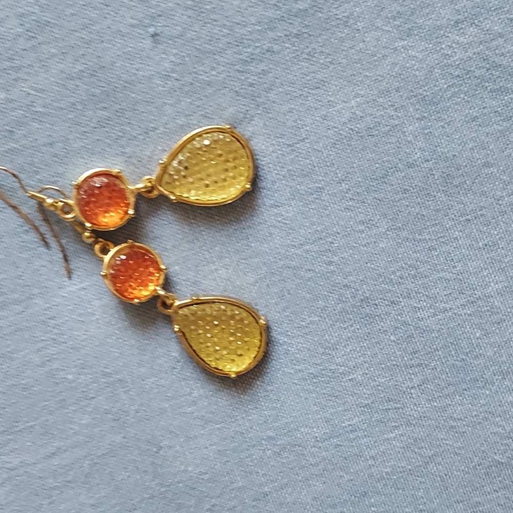 Vintage orange green earrings